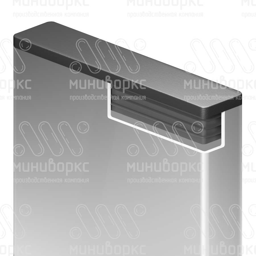 Заглушка пластиковая прямоугольная 20х120, практичная, серия ILR, стенка 1.5-3.5 мм, цвет черный – ILR120x20 - 4