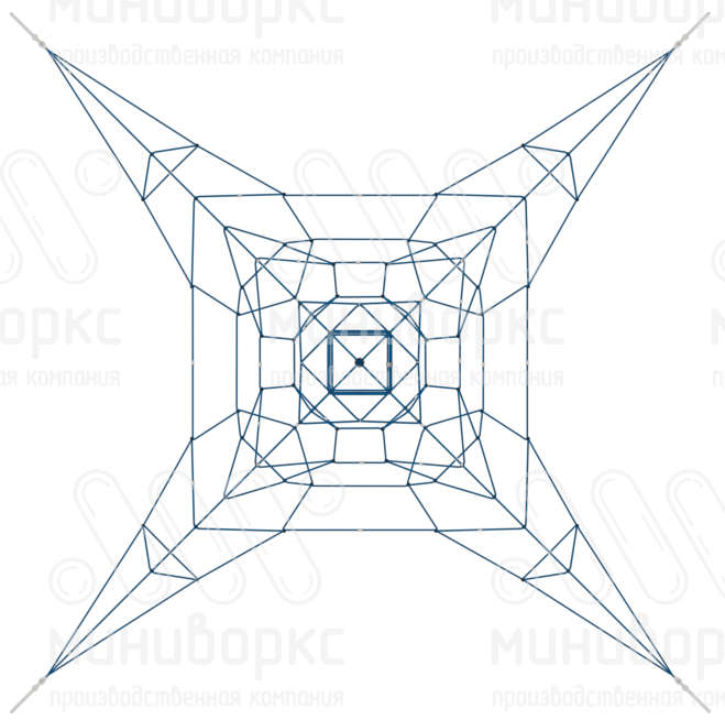 Канатные конструкции Пирамиды – P-1090-3w-Ral7016 | картинка 3